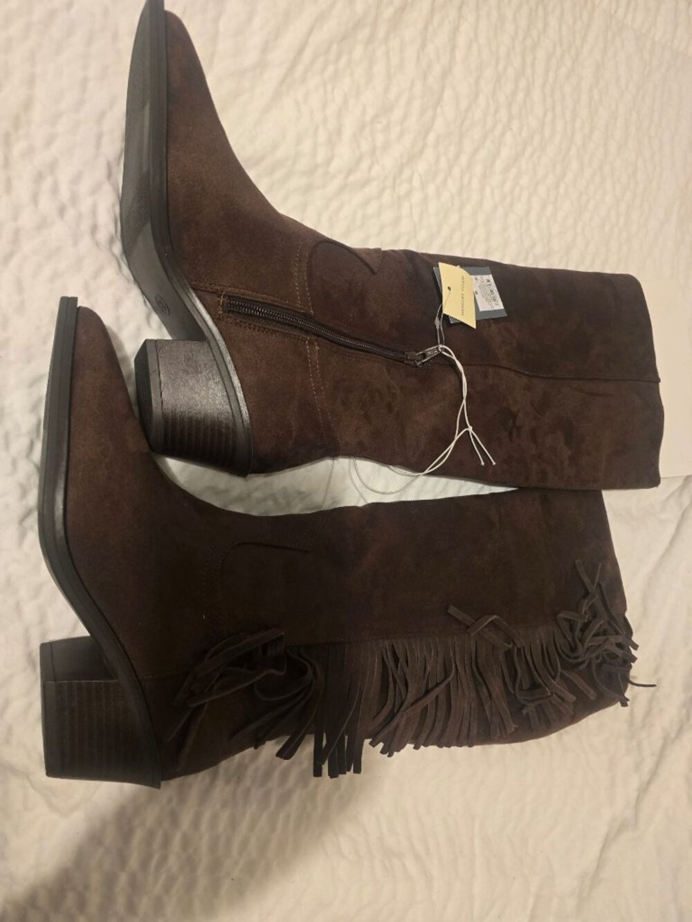 Women’s Patsy Tall Fringe Western Boots with Memory Foam Insole – Universal Thre - Picture 4 of 9